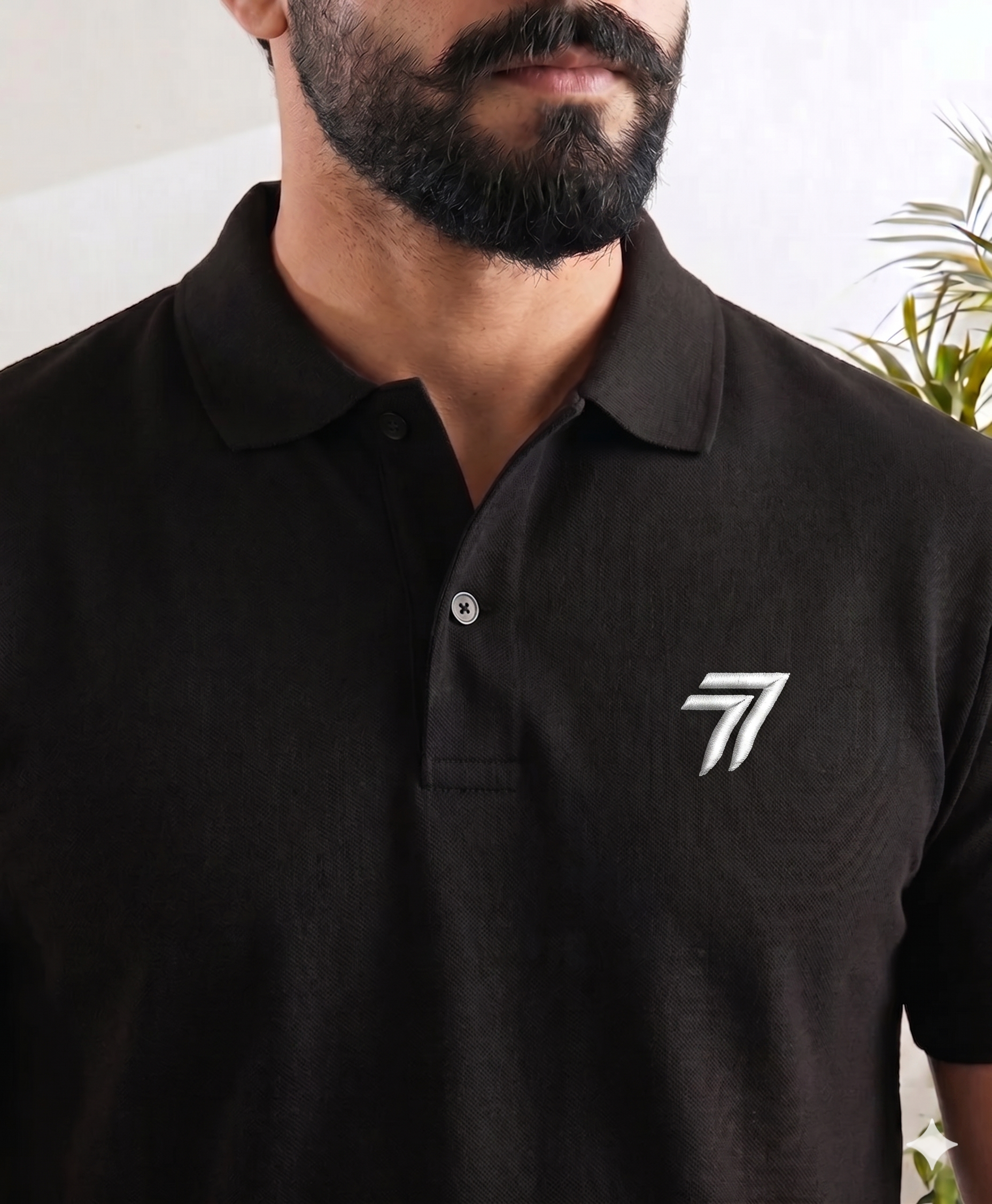 77 Essential Black polo
