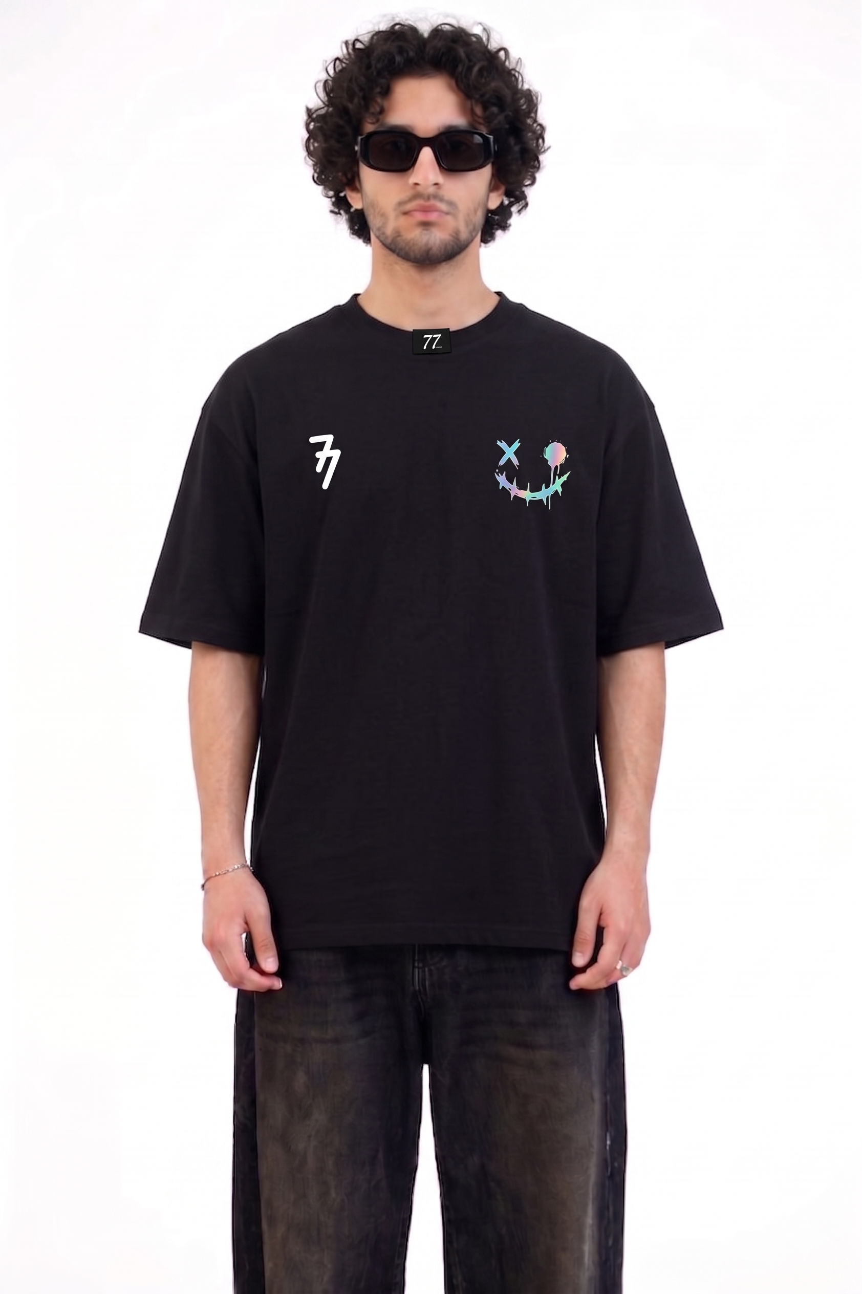 The Glitch Smile Holographic Tee